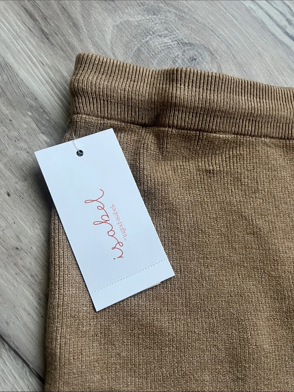 Isabel Maternity by Ingrid & Isabel Wide-Leg Knit Drawstring Pants in Camel